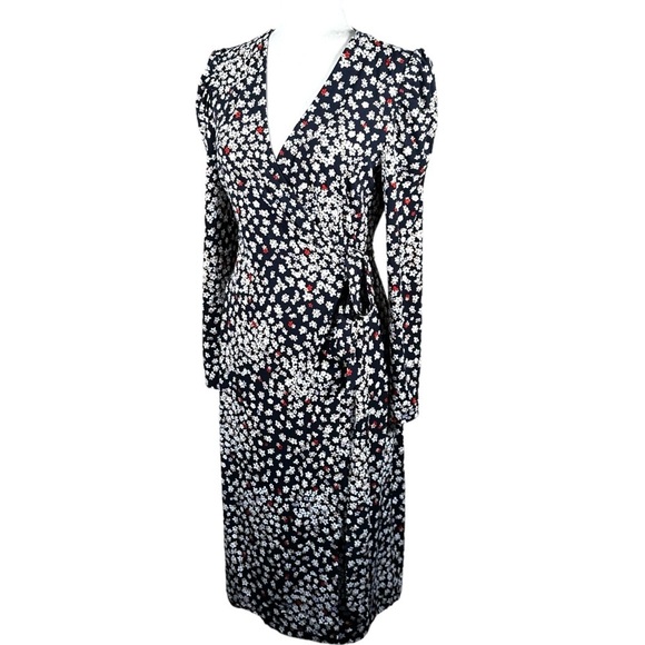 ANN TAYLOR Petite Floral Puff Sleeve Wrap Dress - Picture 13 of 13